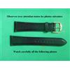 20 MM Solido Braccialetto Nero Cucito Pelle Da Vitello Zigrinata 16 Lato Cappio