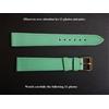 16 MM Elegante Cinturino IN Pelle Autentica Verde Chiaro Moda Color Su Color