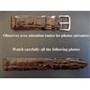 16 MM Braccialetto Vitello Autentica Effetto Coccodrillo Marrone Slimline 14 Con