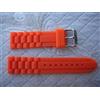 20 MM Impermeabile Braccialetto Gomma Silicone Arancione Resistente Tipo Oyster
