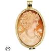 Pendaglio oro giallo 18 kt 750 Cammeo con diamante 0,20 ct -125/VE-