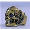 UNBRANDED stunning man finely worked bronze band ring and studded "SKULL" 20mm