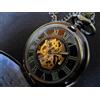 Orologio Compresse A Tasca Da Automatico Scheletro Catena Cofano Protezione