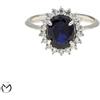 Anello in oro bianco 18 Kt 750 zaffiro zirconi -549/ST-