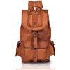 Fatto a mano 16 " Stile Vintage Vera Pelle Borsa da Viaggio Zaino Marrone Laptop Bag
