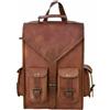 Handmade 16 " Grande Vintage Qualità Pelle Borsa Zaino Viaggio Passeggio Handmade