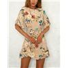 Vestito Mini Donna Fantasia Floreale Woman Flower Mini Dress 110380 P