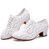 Donna Scarpe da Ballo Pizzo Paillettes Latino Valzer Tango Morbido Suola Bianco
