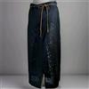BELCHIS FIRENZE long skirt"WALLET"100% pure linen print whole towel corrosion 46
