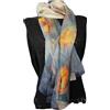 Foulard Chiffon Di Seta 💯 Stola Scialle Sciarpa Hijab Chador grigio