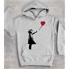 3styler Felpa bambino BALLON BALLOON GIRL bambina palloncino a cuore street art