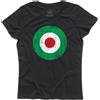 3stylershop T-SHIRT donna TARGET ITALIA ANTICHIZZATO colori bandiera italiana MODS VESPA