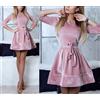 Vestito Mini Donna Velluto Feste Woman Party Mini Velvet Dress 110338 P