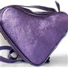 Vera Pelle borsa donna borsetta tracolla vera pelle cuore lucida vernice piccola nera