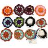 12 FERMAGLI PER CAPELLI FORMA FIORI ALL'UNCINETTO CLIC CLAC ACCONCIATURA CM 7-8