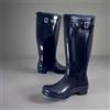 POLAR Woman Rubber Rain Boots Dark Pulple Knee Highs Buckle Molded Sole size UK5
