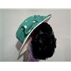 first avenue/unbranded FIRST AVENUEvintage hat polka green/ivory+Bundle vintage black fascinator ruffle