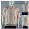 Sanfort camicia camicie da uomo in misto seta di vintage estiva a manica corta rosa m l