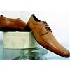 BASE london man shoes 100% leather string lacing rubber sole light brown neweu40