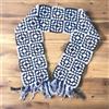 Sciarpa fatta a mano uncinetto granny nera bianco e nera 174x22