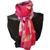 Foulard Chiffon Di Seta 💯 Stola Sciarpa Scialle Copricapo Hijab Rubino