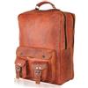Fatto a mano Zaino In Pelle Borsa Rucksack Messenger Per Laptop Satchel Vera Vintage Valigia
