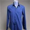 LANCILOTTI ROMA shirt "slim fit" cobalt blue button collar 100% cotton size M 46