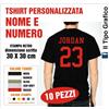 T Shirt NOME E NUMERO STOCK 10 PEZZI maglia sport calcio squadra divisa team