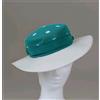 FIRST AVENUE woman green white polka bow behind HAT retro style 60's new no box