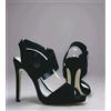 OFFICE LONDON Woman Shoes Decoltè Total 100% Black Suade Side Hinge Open TipEU38