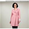 TAILORING PRODUCTION coat 2/4 pink velour 100% wool jawel applications size UK 8