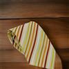 GIORGIO ARMANI Men's "TIE" 100% Pure Silk Handmade Yellow/Cream Jacquard Striped