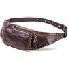 CONTACTS Marsupio Sportivo Monospalla Zaino Uomo Borsa a tracolla Pelle Borse a spalla Crossbody Sling Bag per Festa,Viaggi,Escursioni,Corsa,Tour in Bicicletta Marrone