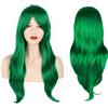 OKVGO Parrucca da donna da 70 cm, alla moda e naturale, mossa, effetto pieno, lunga e riccia, per feste, cosplay e costumi di Halloween, colore: verde
