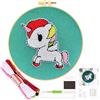JSRQT Kit per Ricamo con Ago da Punzonatura con Motivo Unicorno, Punch Needle Kit Completo,Ricamo Starter Kit con Penna a Punzone Kit per Principianti Bambini Adulti