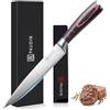 PAUDIN Coltello da Carne da 20cm, Coltelli da Chef e Professionisti, Posate da Cucina in Acciaio Inossidabile Tedesco, Lama Molto Affilata Lunga e Stretta con Impugnatura Ergonomica