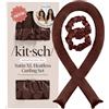 Kitsch Set Bigodini in Raso XL per Capelli Senza Calore - Cioccolato