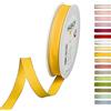 Halbach Seidenbänder Nastro decorativo con bordi in lino, larghezza: 15 mm, lunghezza 20 m, nastro per regali, decorazione fai da te, colore: giallo/lino