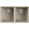 Elleci LKQ35095BSO Lavello da Incasso 2 Vasche Sottotop 760 x 435 mm finitura Keratek Champagne 95 Quadra 350 SOTTOTOP