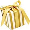 JZK 50 Striscia Bianco Oro Scatola portaconfetti scatolina bomboniera segnaposto portariso per Matrimonio Compleanno Natale Laurea Nascita Battesimo