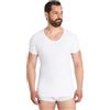 FINN Maglietta a Compressione Senza Cuciture da Uomo con Effetto Snellente, a Maniche Corte Modellante Senza Cuciture, Forte Shapewear per Una Pancia Piatta, Bianco, M
