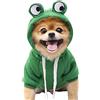 XIAOYU vestiti per animali felpe per cani felpa calda cappotto cucciolo autunno inverno abbigliamento tuta con cappuccio occhio, rana, S