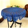BMIDRUT Centrotavola in cotone fatto a mano, rotondo, 90 cm, colore: blu, stile vintage, con centrini in pizzo all'uncinetto, decorazione per matrimoni, casa, feste (blu)