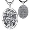 EUDORA Harmony Ball Collana con Medaglia San Giuda Tadeo in Argento Sterling 925 per Donne Uomini, Ciondolo Amuleto Vintage di San Giuda Taddeo Gioielli Cristiani Cattolici Regali Religiosi, 24+20