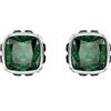 Swarovski Orecchini a lobo Birthstone, Taglio squadrato, Maggio, Verdi, Placcato rodio