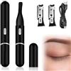 Nizirioo Trimmer Elettrico per Sopracciglia USB: Girevole a Doppia Lama Con Cavo Dati, Epilatore Ricaricabile per Donne Senza Dolore e di Precisione (Nero) (10467900)