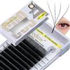 SEEDEW Estensioni Ciglia 4D, 0,07mm Misto 8-15mm C 12File/Vassoio, Forma di W PBT, Professionale Naturali Morbido Volume Innesto Ciglia Finte per Artisti, Salone Bellezza(Nero-4D-0,07-C-MIX8-15mm)