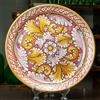 CERAMICHE CALTAGIRONE Piatto Ceramica Siciliana Ornato Bordeaux 44 cm