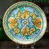 CERAMICHE CALTAGIRONE Piatto Ceramica Siciliana Ornato Verde 44 cm