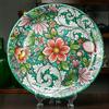 CERAMICHE CALTAGIRONE Piatto Ceramica Siciliana Floreale Verde 44 cm